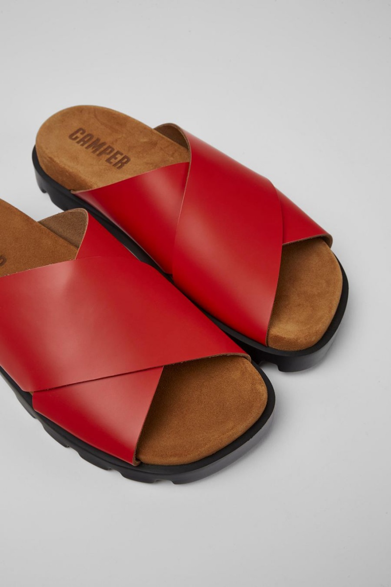 Sandalias Camper Brutus Cuero Mujer Rojas | PHYFV-1740