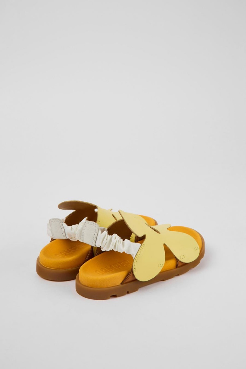 Sandalias Camper Brutus Cuero Niña Amarillo | PWDCG-9586