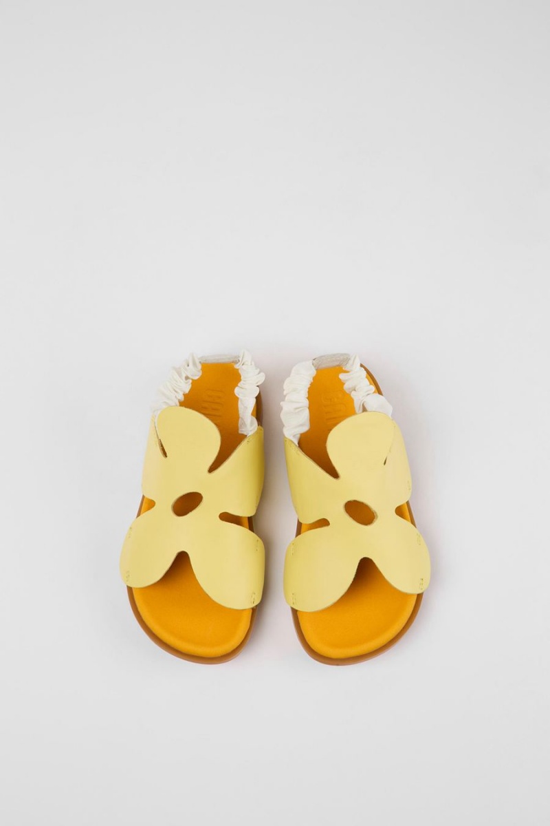 Sandalias Camper Brutus Cuero Niña Amarillo | PWDCG-9586