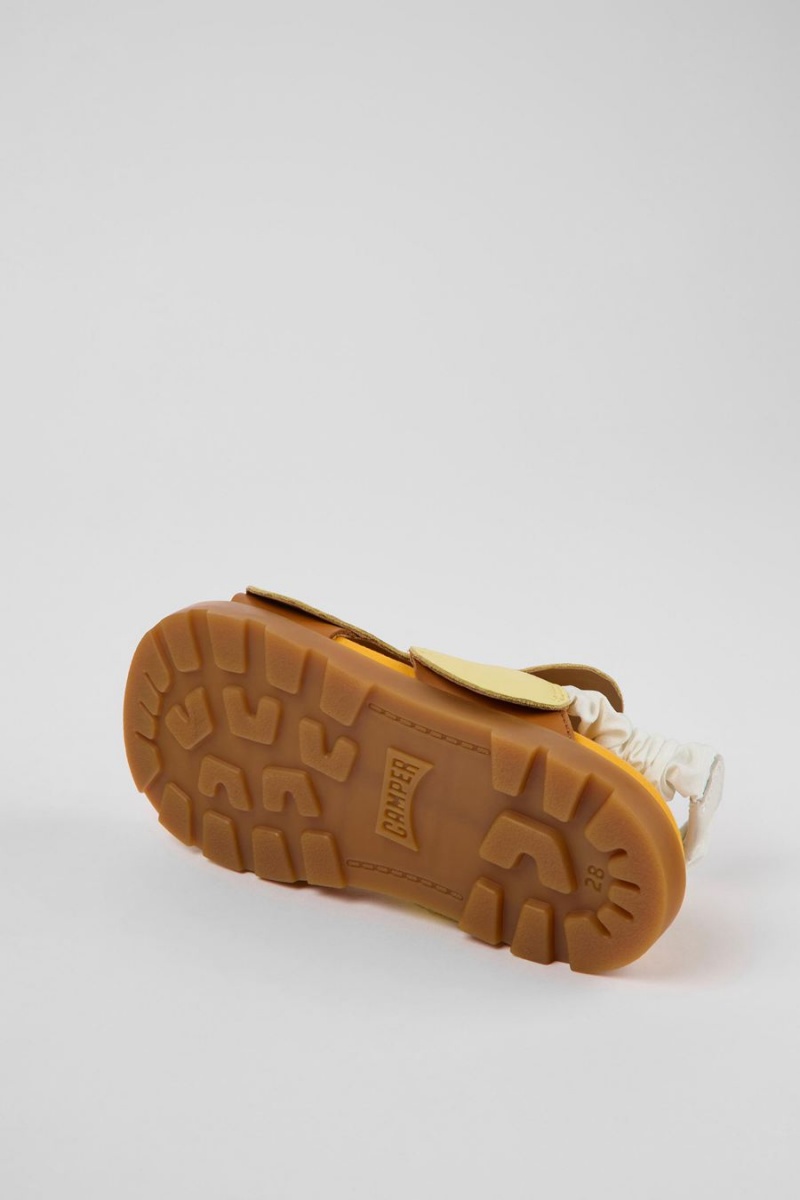 Sandalias Camper Brutus Cuero Niña Amarillo | PWDCG-9586
