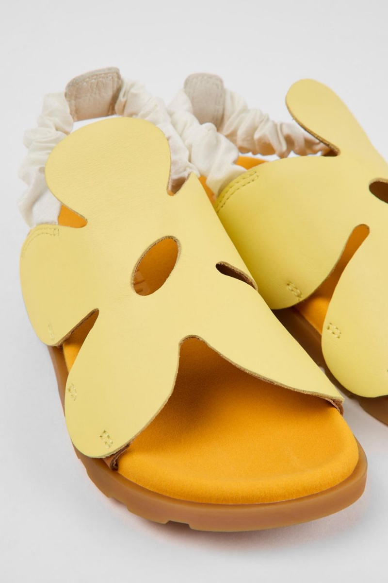 Sandalias Camper Brutus Cuero Niña Amarillo | PWDCG-9586