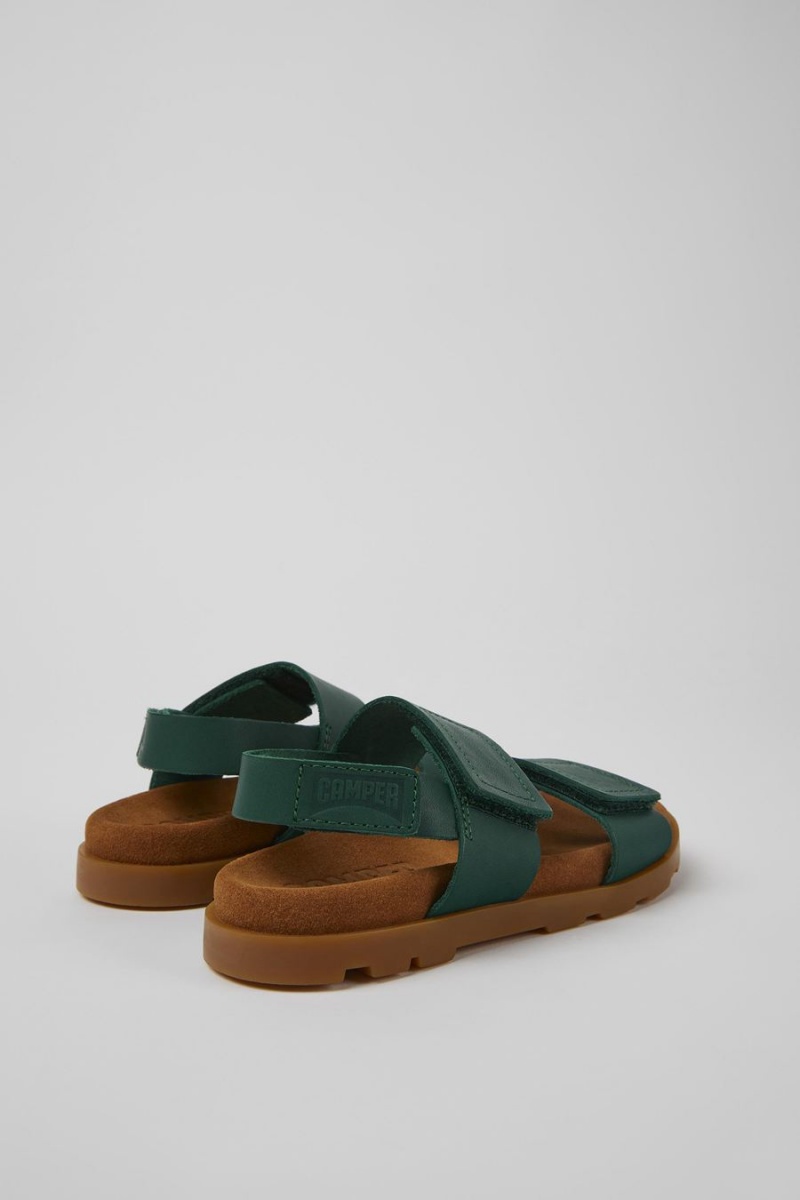 Sandalias Camper Brutus Cuero Niña Verde | NLYAV-0156