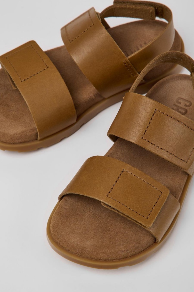 Sandalias Camper Brutus Cuero Niño Marrones | PCDIV-4527