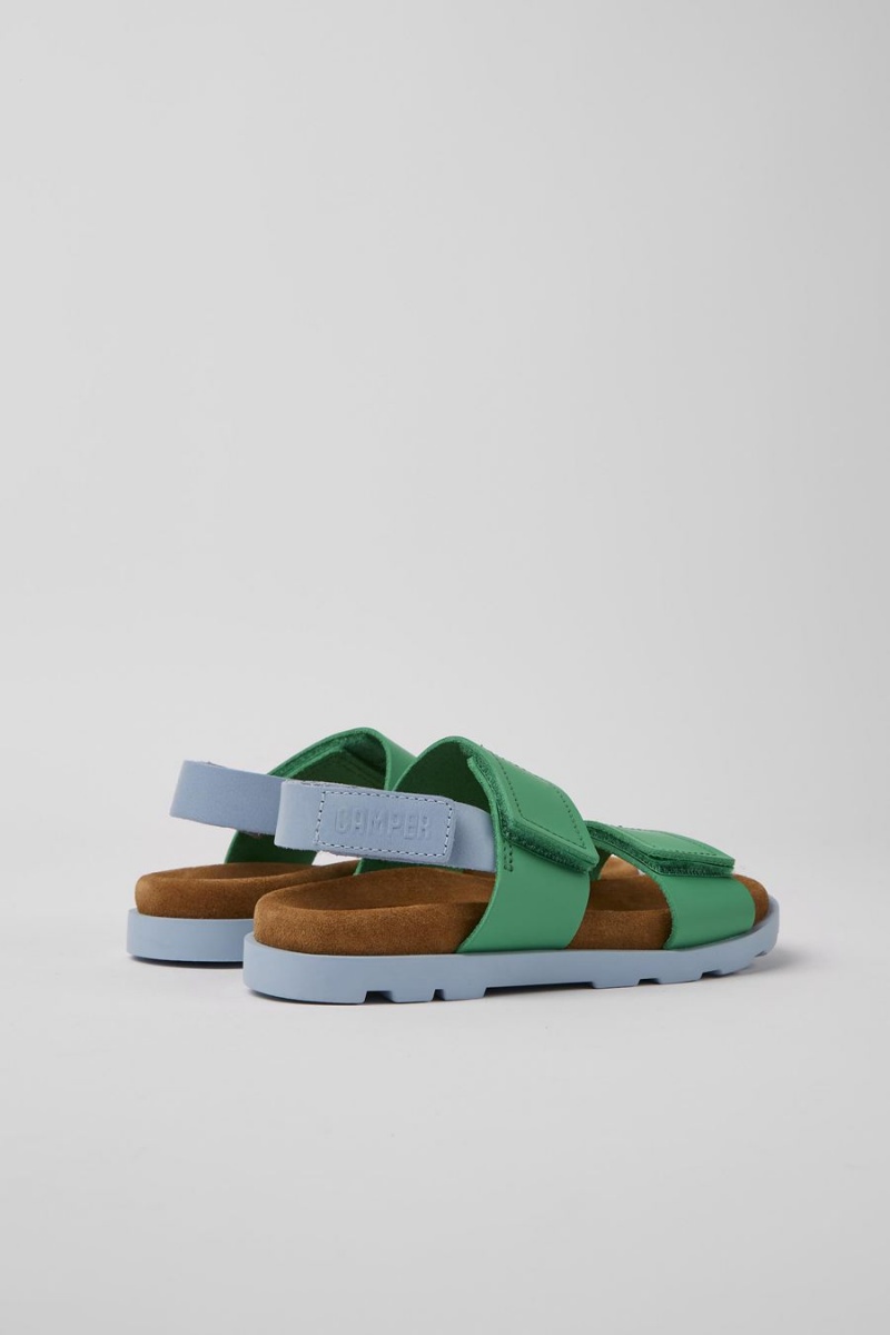 Sandalias Camper Brutus Cuero Niño Verde | GWDAN-6749