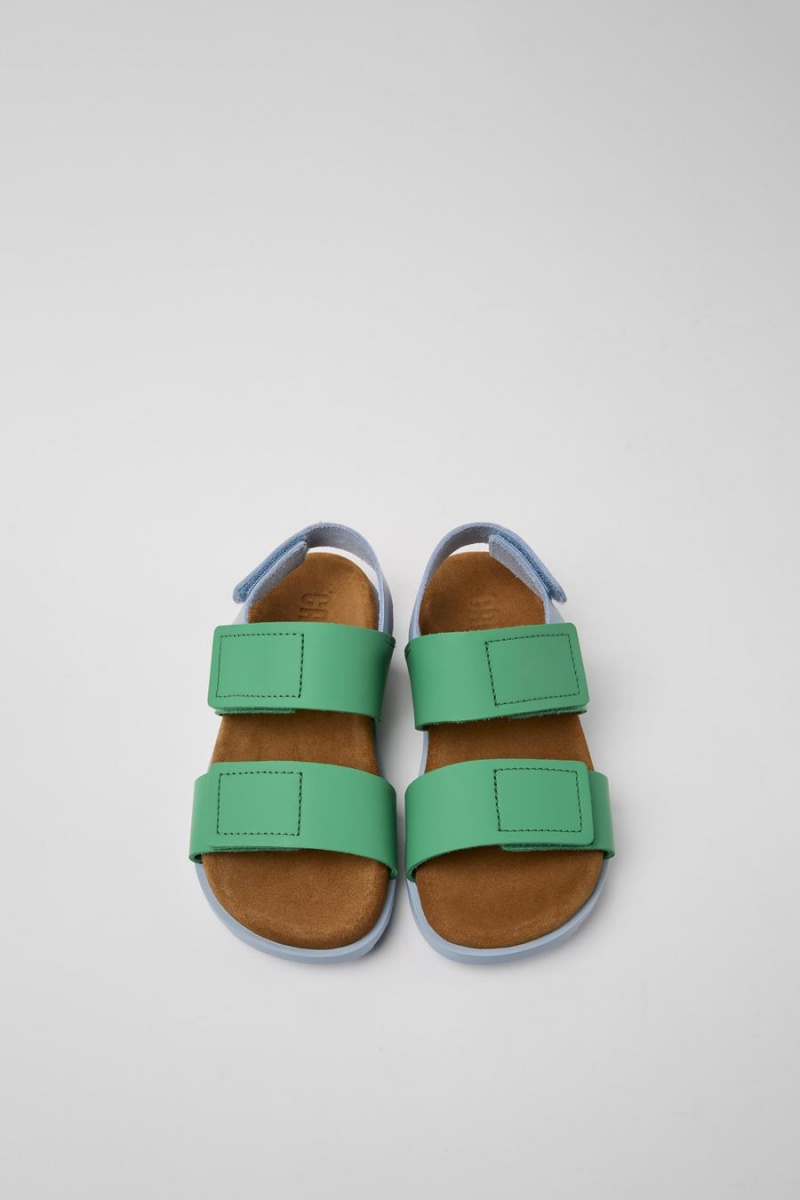 Sandalias Camper Brutus Cuero Niño Verde | GWDAN-6749