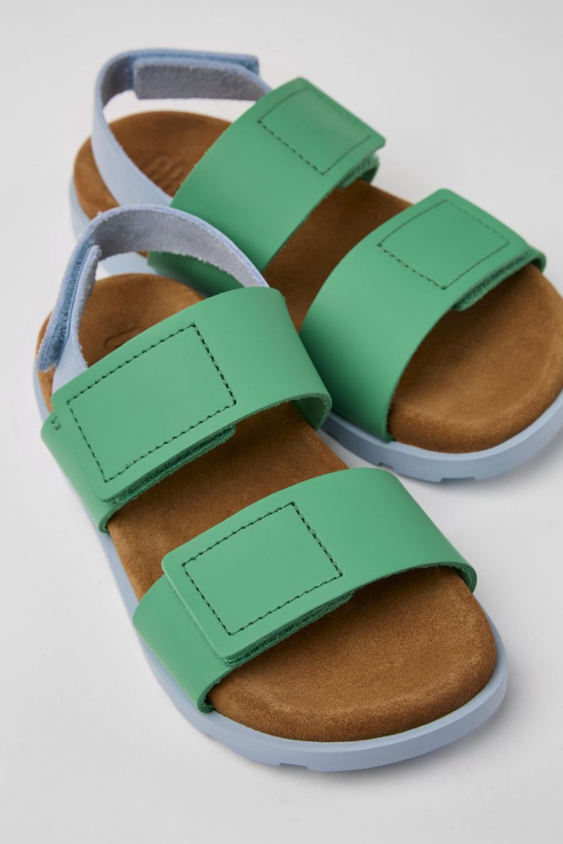 Sandalias Camper Brutus Cuero Niño Verde | GWDAN-6749