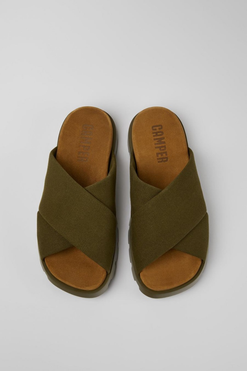 Sandalias Camper Brutus Recycled Algodon Hombre Verde | XIPDR-5397