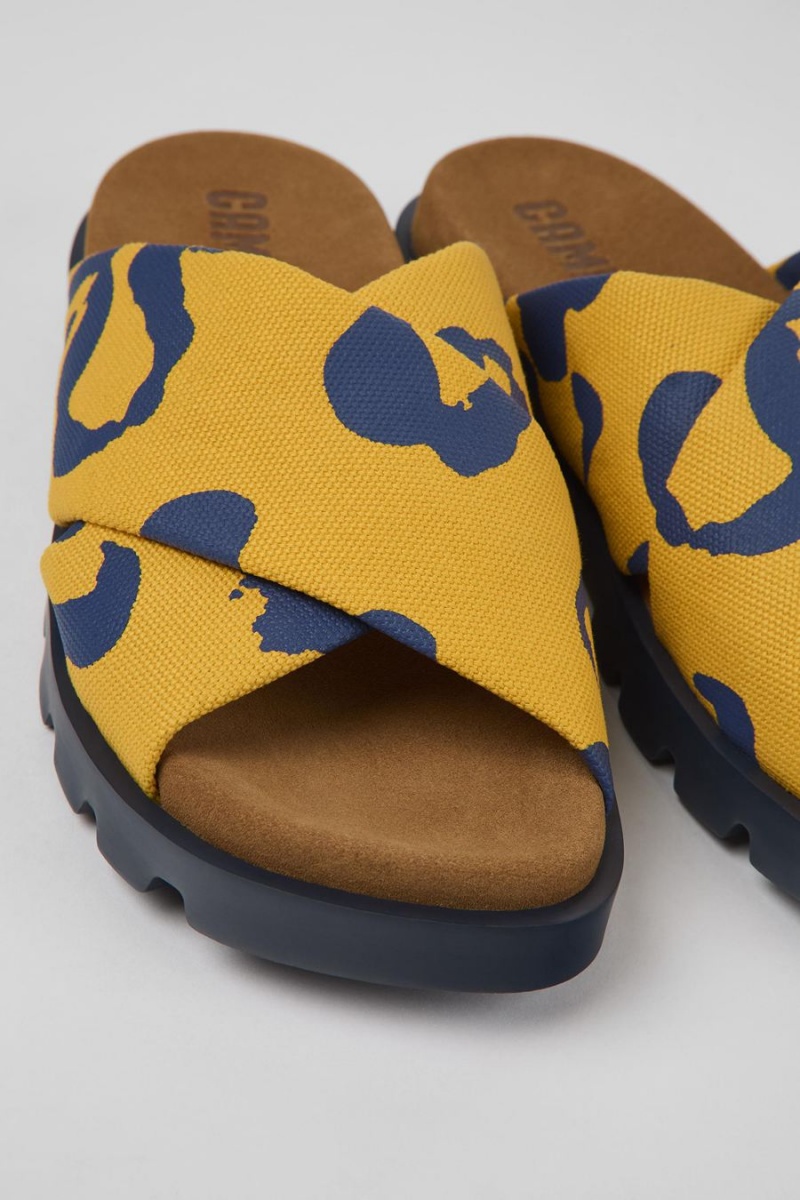 Sandalias Camper Brutus Recycled Algodon Mujer Amarillo | FORGK-2980