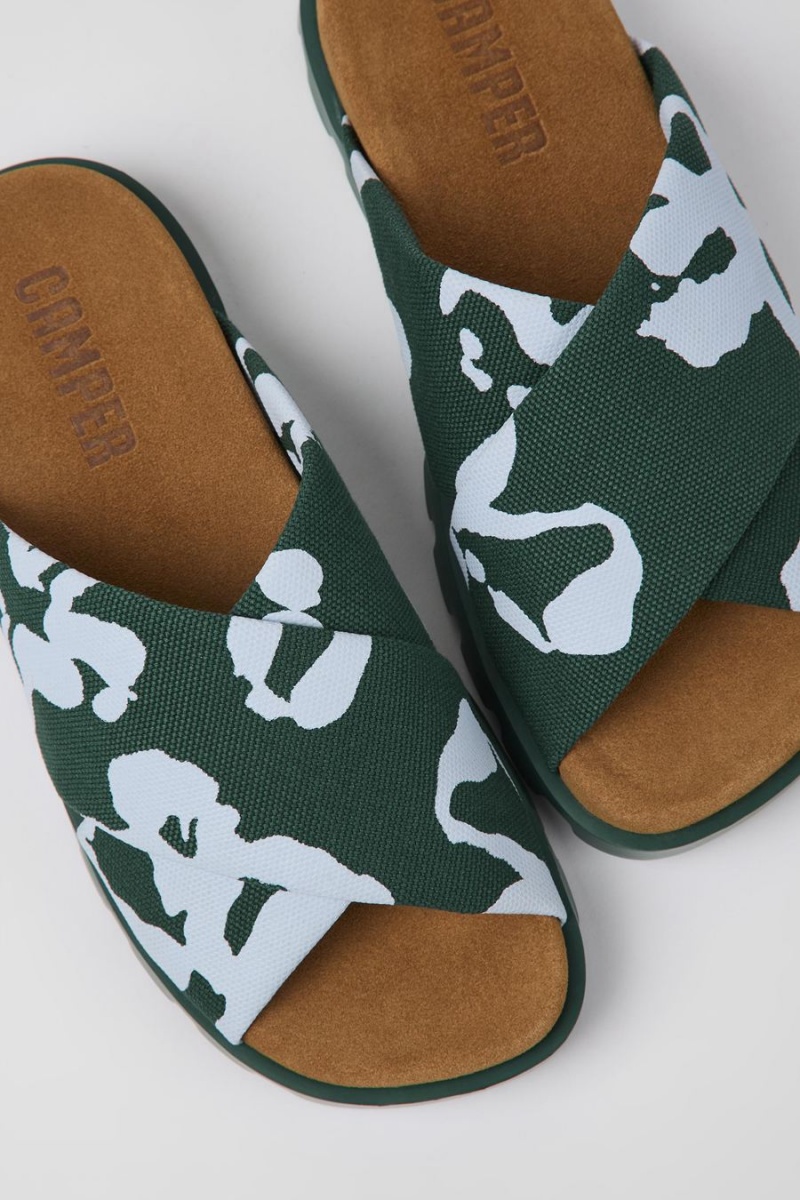 Sandalias Camper Brutus Recycled Algodon Mujer Verde | KMEXI-8297
