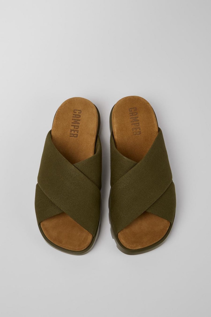 Sandalias Camper Brutus Recycled Algodon Mujer Verde | VYQMN-4735