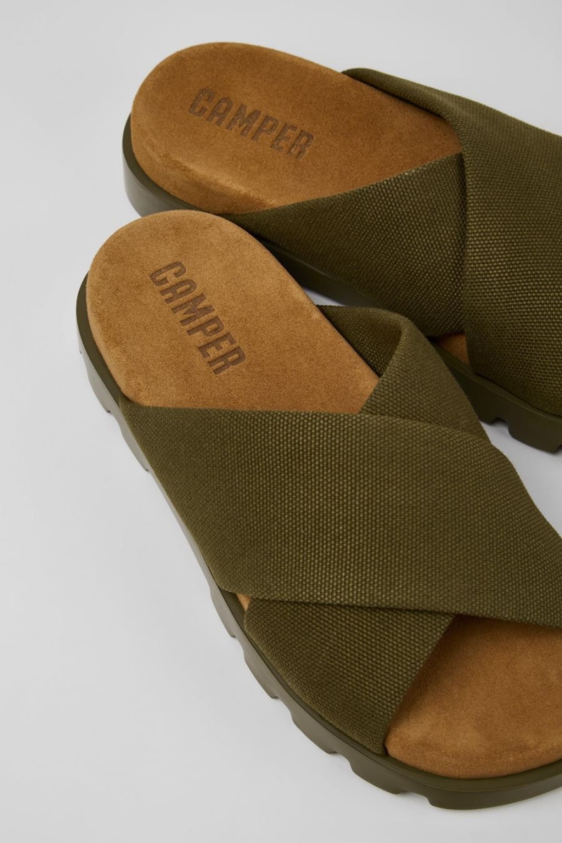 Sandalias Camper Brutus Recycled Algodon Mujer Verde | VYQMN-4735