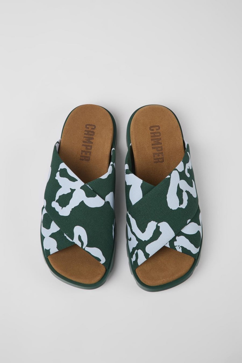 Sandalias Camper Brutus Recycled Algodon Hombre Verde | NPCFU-7625