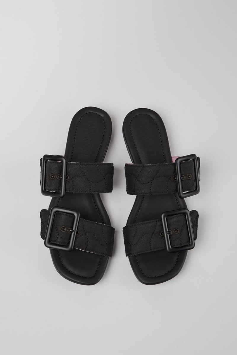 Sandalias Camper Casi Myra Recycled Pet Mujer Negras | MQFNV-7863