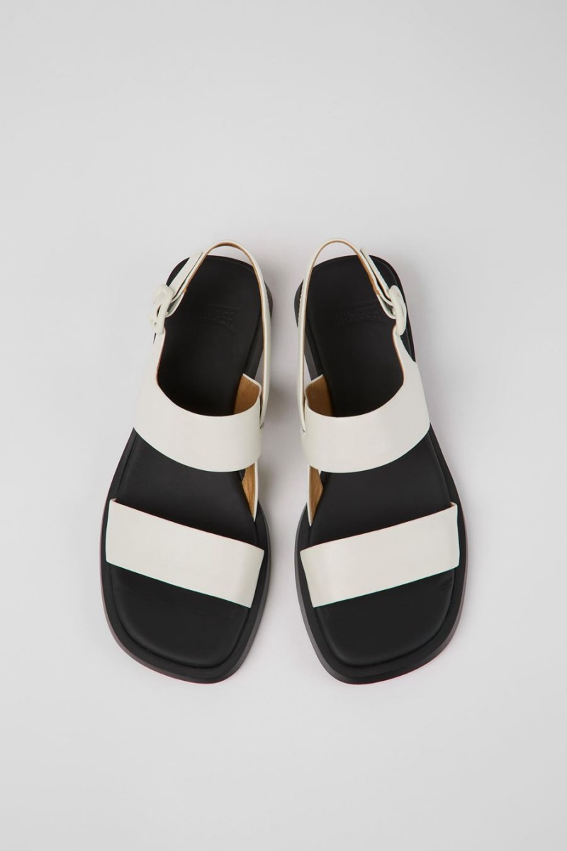 Sandalias Camper Dana Cuero Mujer Blancas | JOQSU-7380