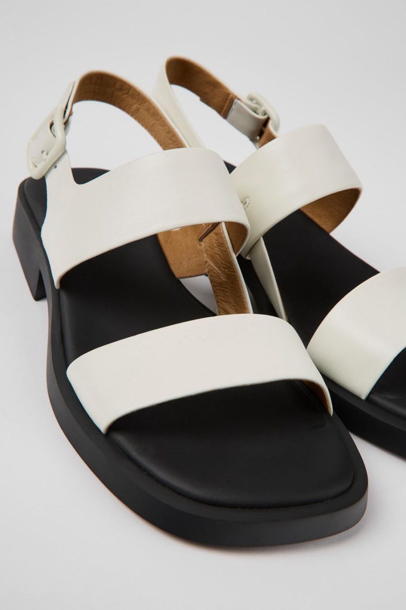 Sandalias Camper Dana Cuero Mujer Blancas | JOQSU-7380