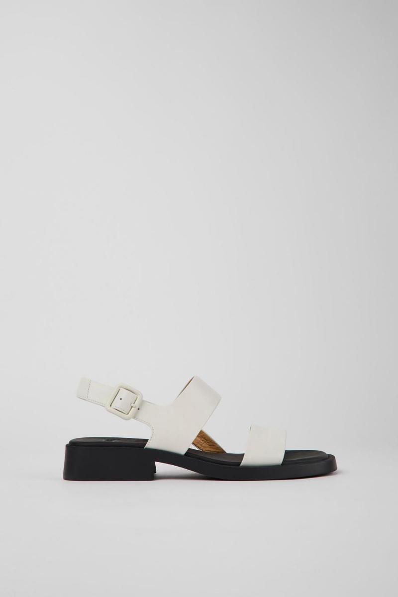 Sandalias Camper Dana Cuero Mujer Blancas | JOQSU-7380