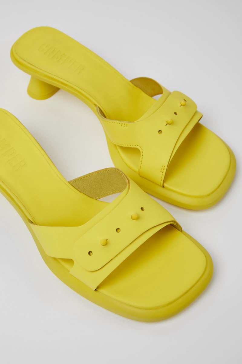 Sandalias Camper Dina Cuero Mujer Amarillo | EPNRA-5039