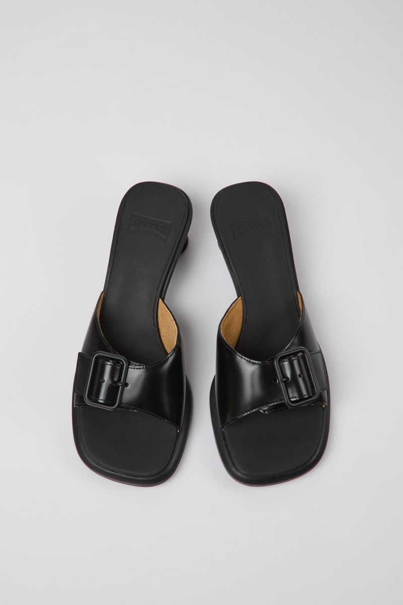 Sandalias Camper Dina Cuero Mujer Negras | QIBAC-4680