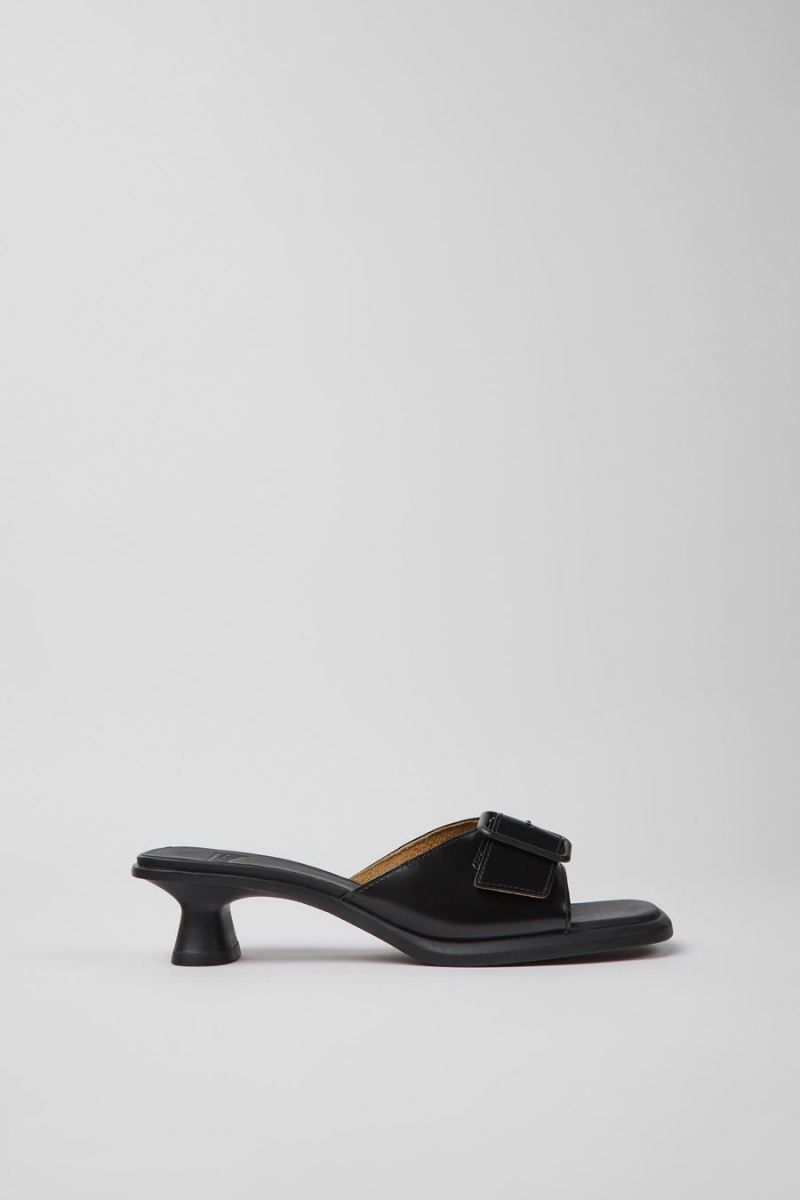 Sandalias Camper Dina Cuero Mujer Negras | QIBAC-4680
