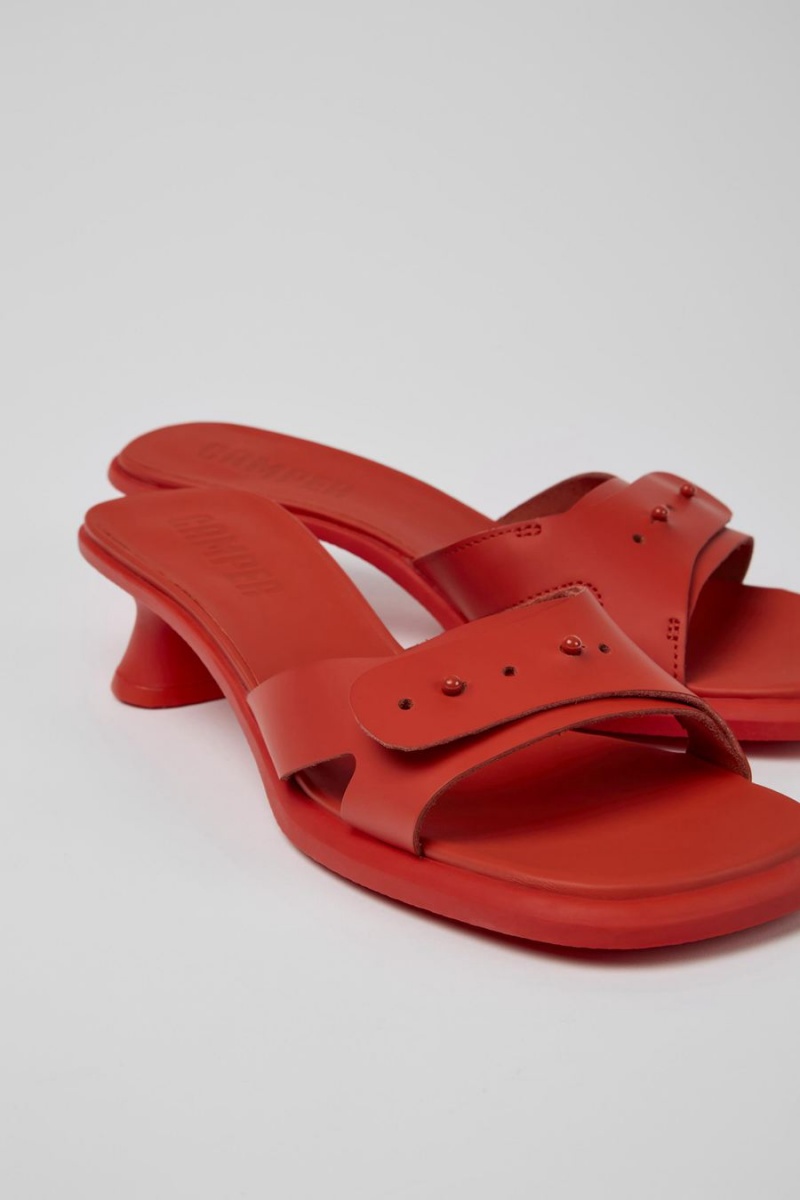 Sandalias Camper Dina Cuero Mujer Rojas | LFRKE-4275