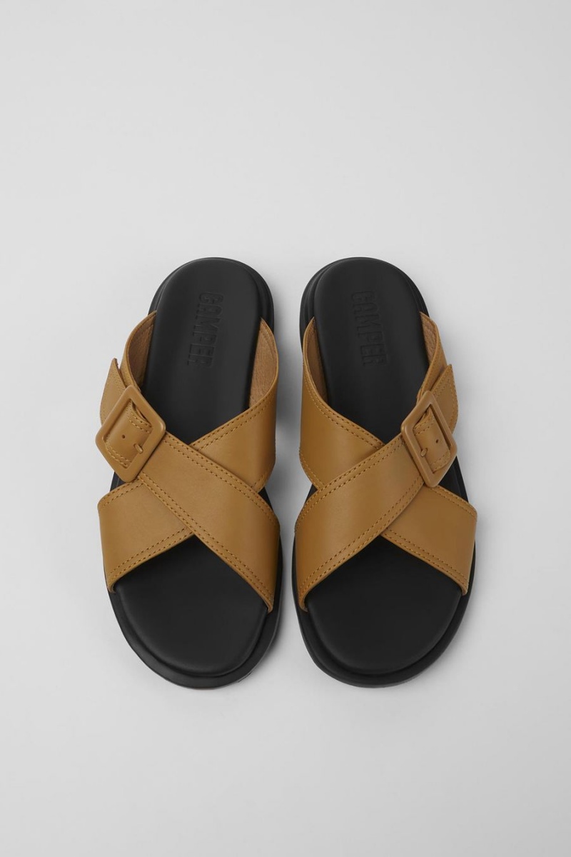 Sandalias Camper Edy Cuero Mujer Marrones | FEZQY-7964