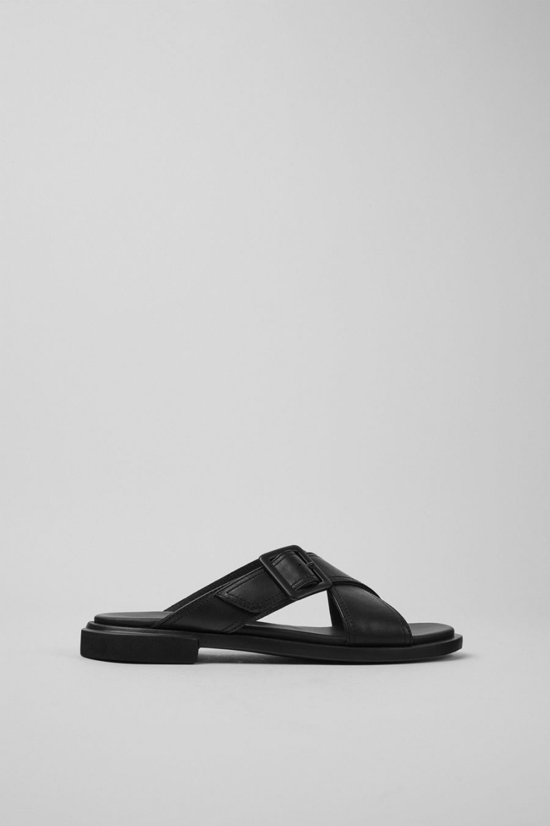 Sandalias Camper Edy Cuero Mujer Negras | WUQCE-4521