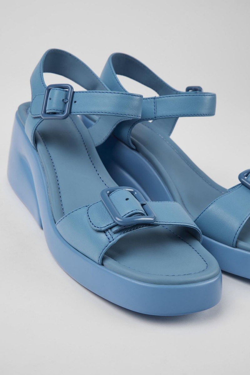 Sandalias Camper Kaah Cuero Mujer Azules | CRQXS-8305