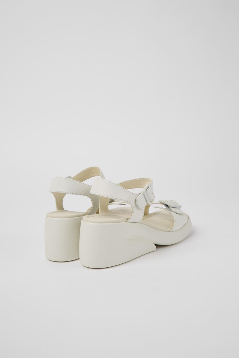 Sandalias Camper Kaah Cuero Mujer Blancas | MDXUR-4375
