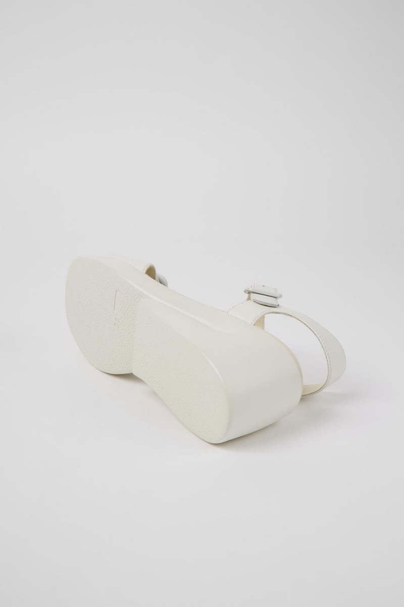 Sandalias Camper Kaah Cuero Mujer Blancas | MDXUR-4375
