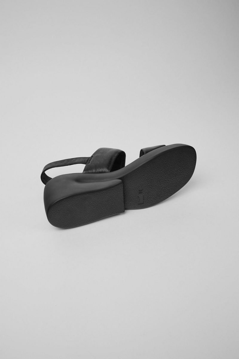 Sandalias Camper Kaah Cuero Mujer Negras | NFEMO-2954
