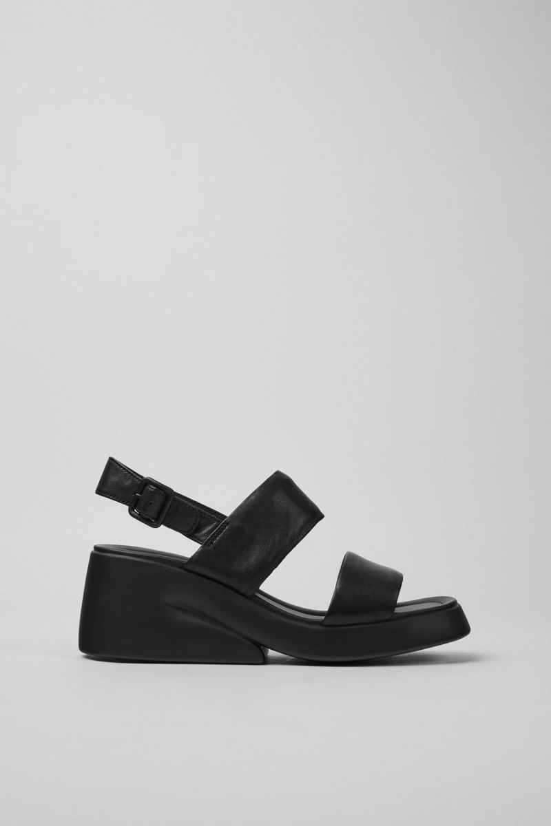 Sandalias Camper Kaah Cuero Mujer Negras | NFEMO-2954