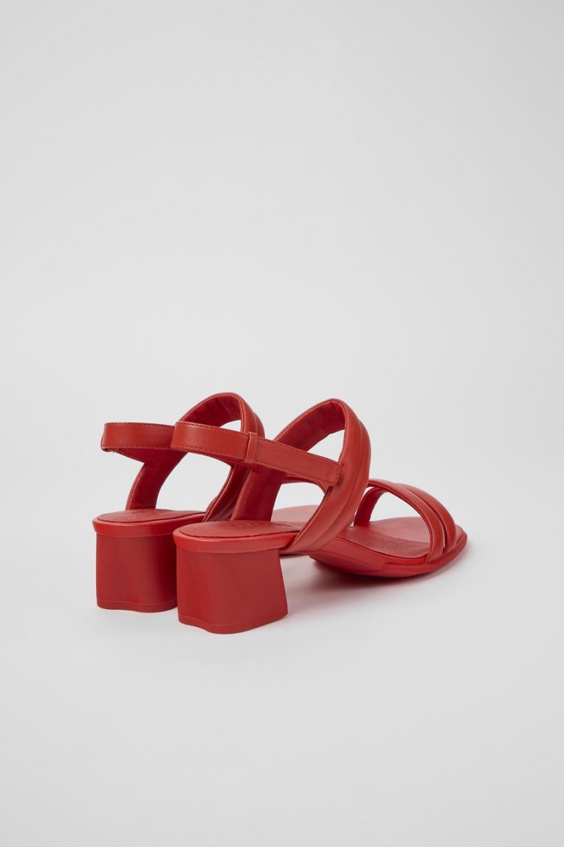 Sandalias Camper Katie Cuero Mujer Rojas | XKGPU-1028
