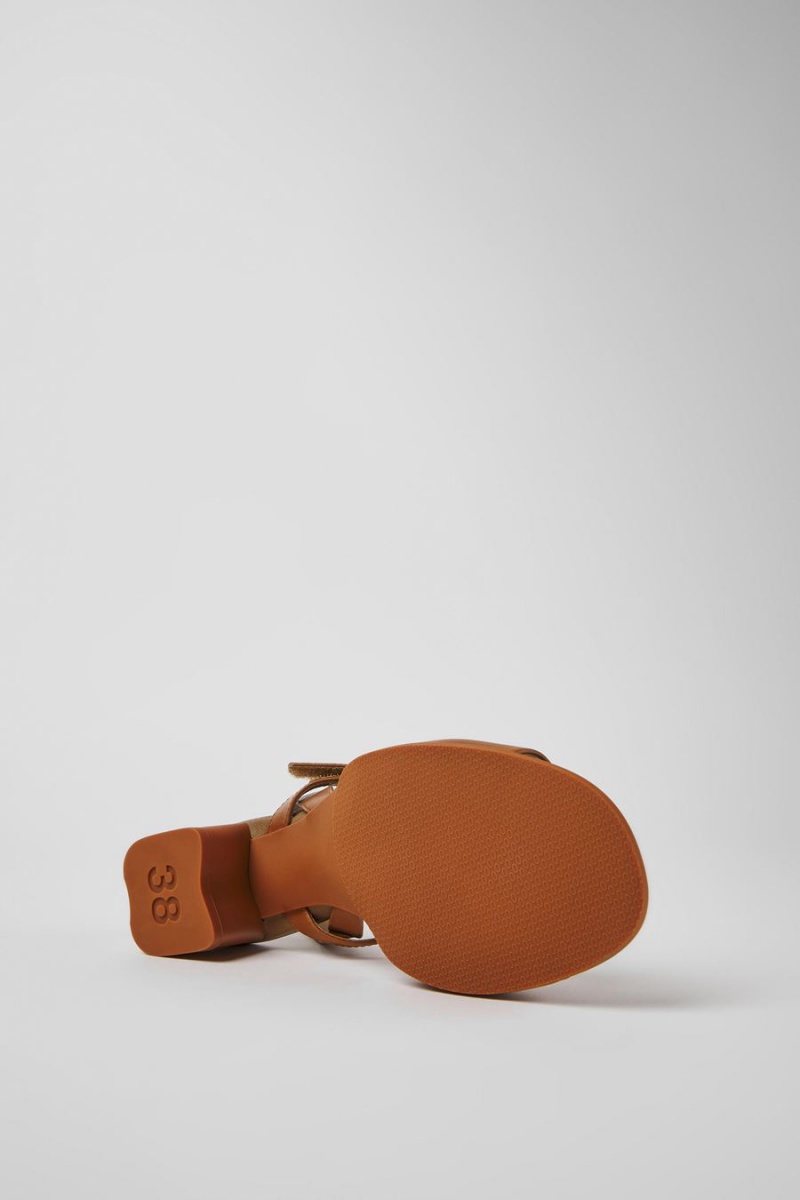 Sandalias Camper Katie Tiras Mujer Marrones | YBMNO-1576