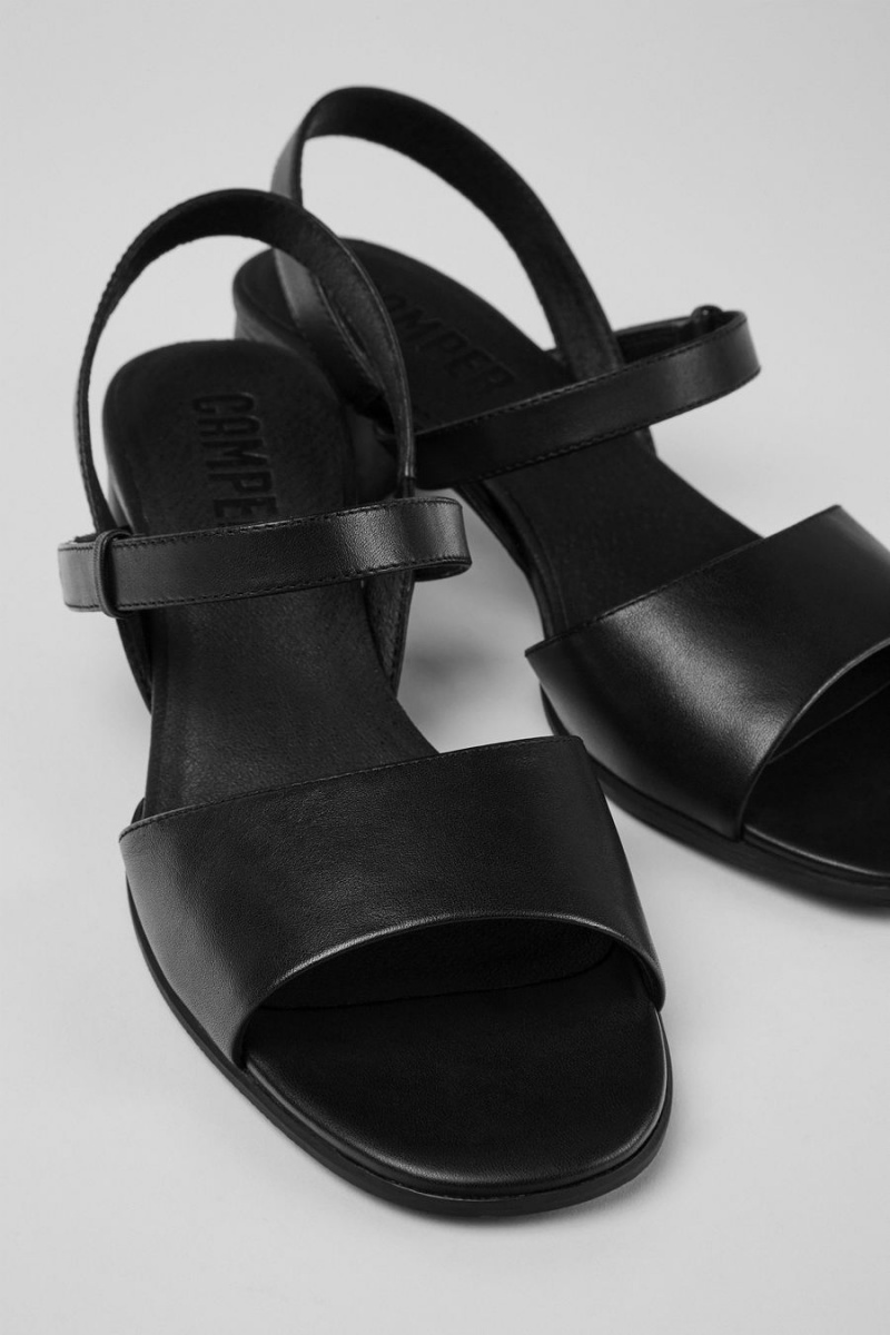Sandalias Camper Katie Tiras Mujer Negras | AMTXW-1853