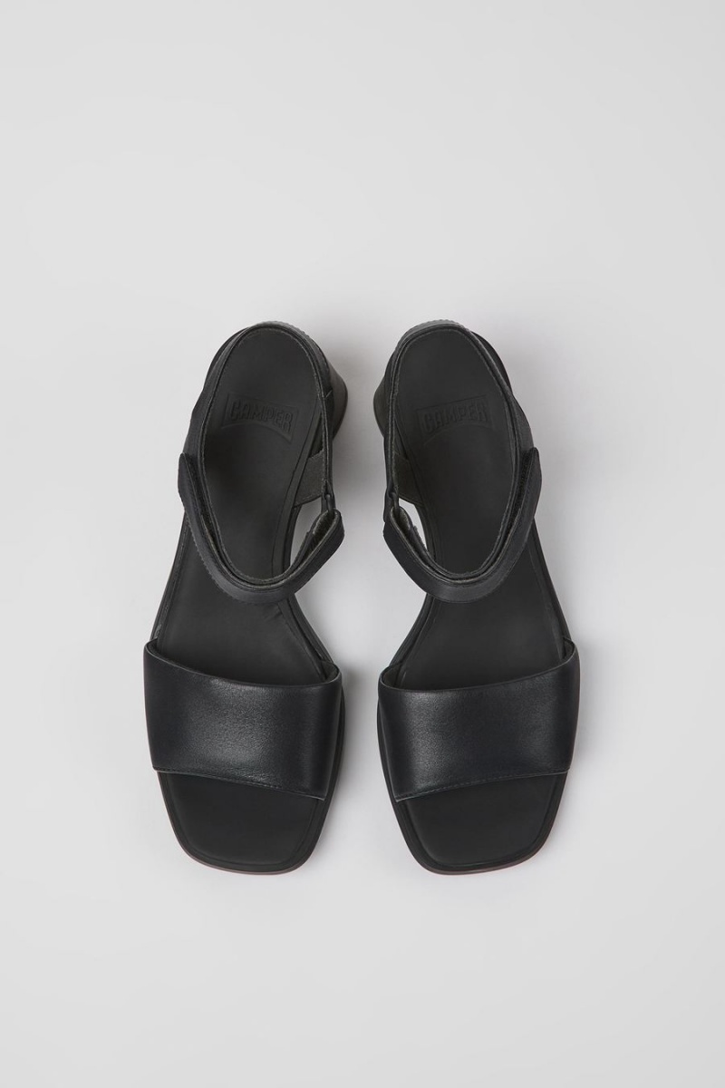 Sandalias Camper Kiara Cuero Mujer Negras | MUXSP-2968
