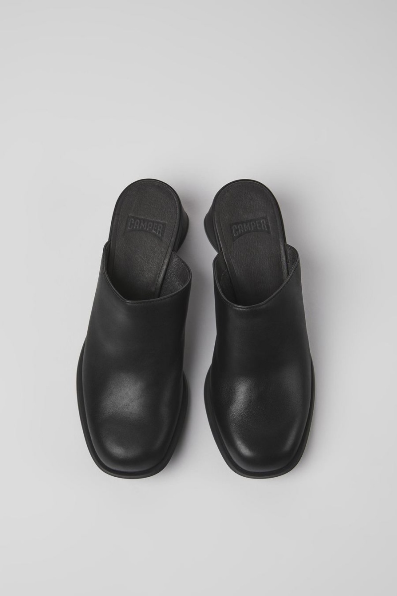 Sandalias Camper Kiara Cuero Mules Mujer Negras | XLTYZ-0356