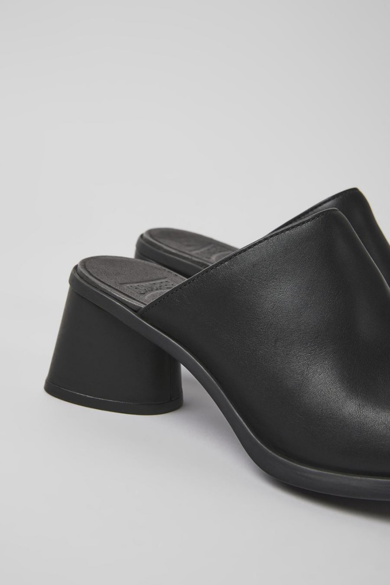 Sandalias Camper Kiara Cuero Mules Mujer Negras | XLTYZ-0356