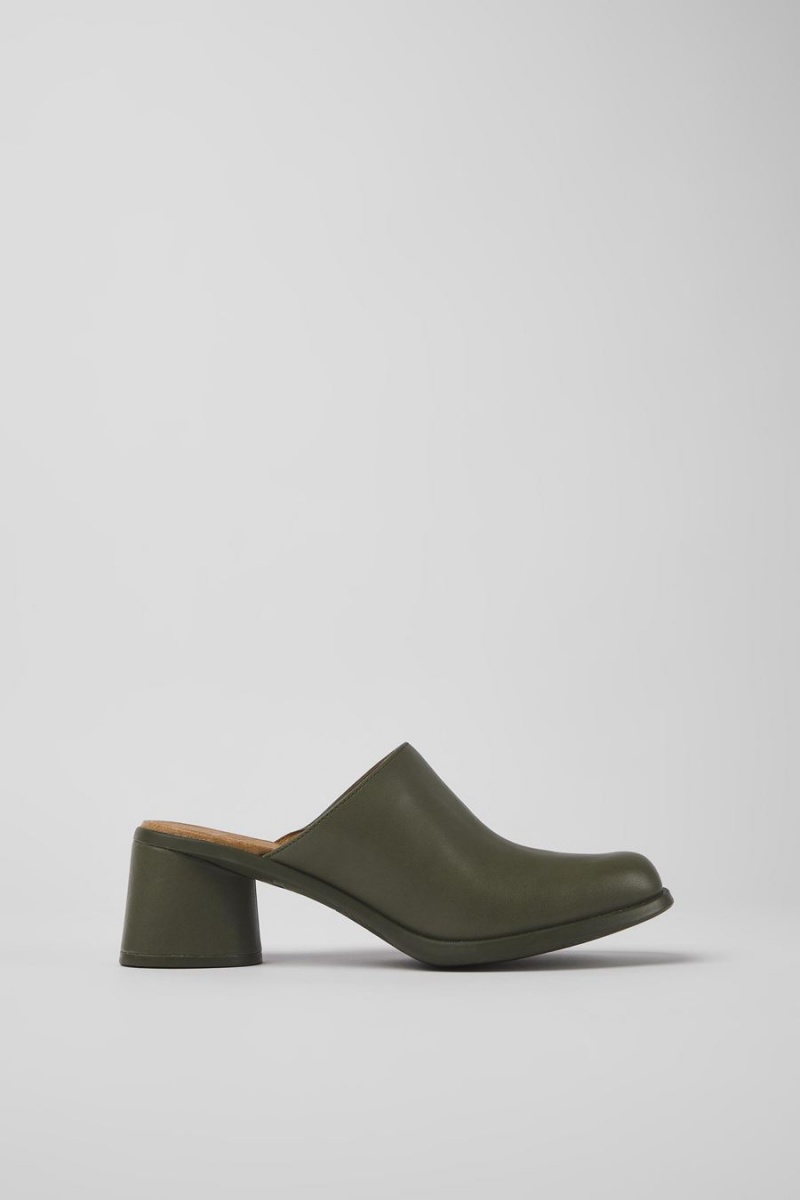 Sandalias Camper Kiara Cuero Mules Mujer Verde | OAMCE-6570