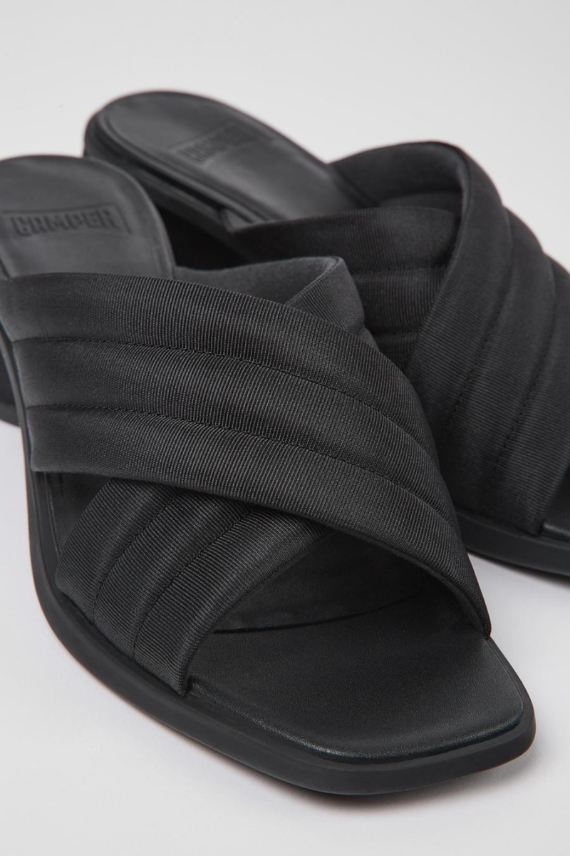 Sandalias Camper Kiara Textil Mujer Negras | HGDTR-8479