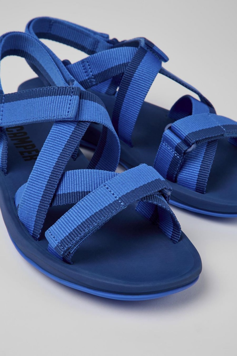 Sandalias Camper Match Recycled Pet Hombre Azules | TZGDQ-8142