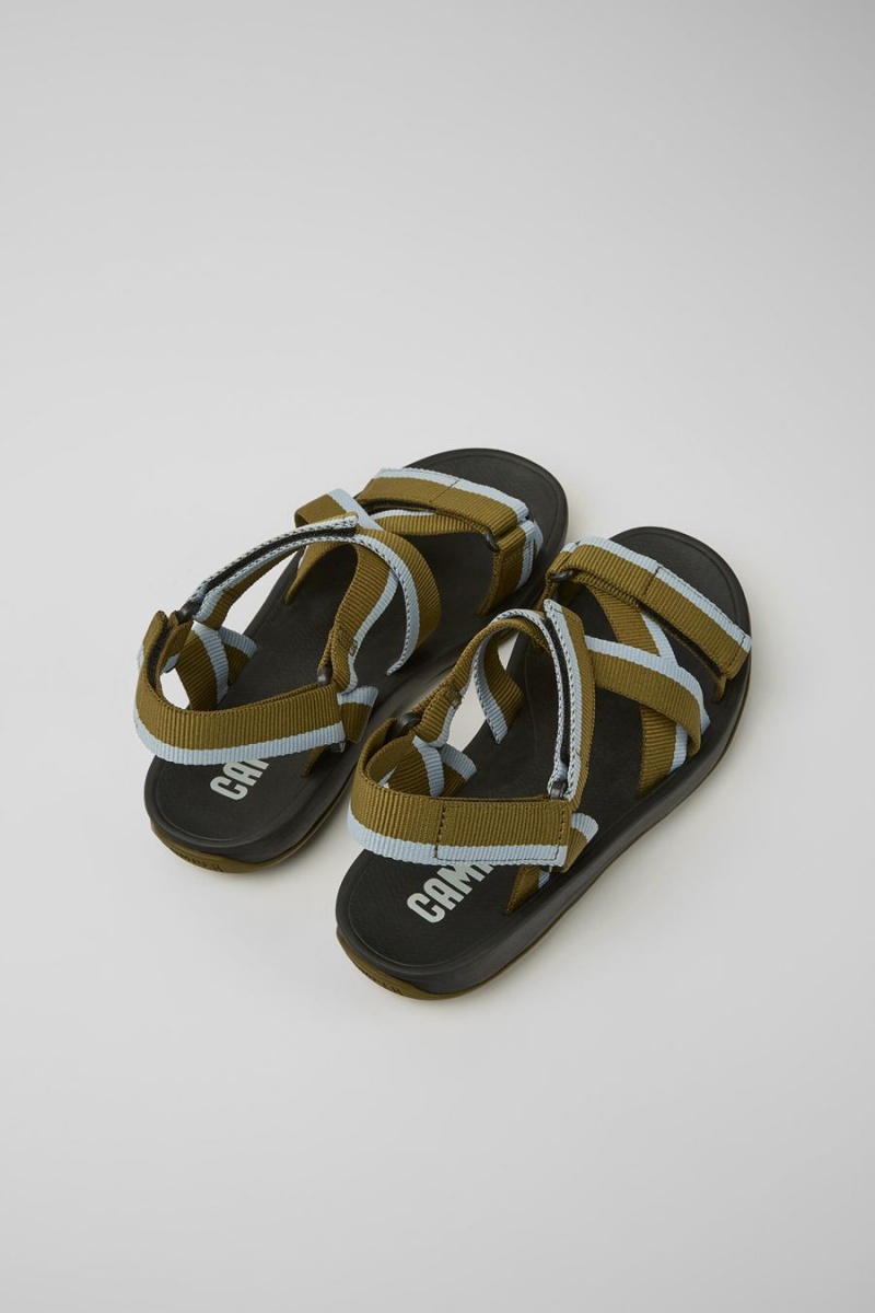 Sandalias Camper Match Recycled Pet Hombre Verde | ODUZK-2053