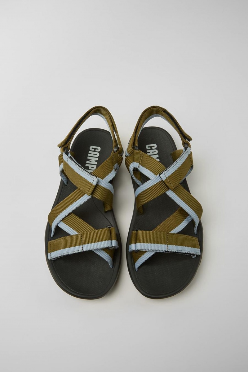 Sandalias Camper Match Recycled Pet Hombre Verde | ODUZK-2053