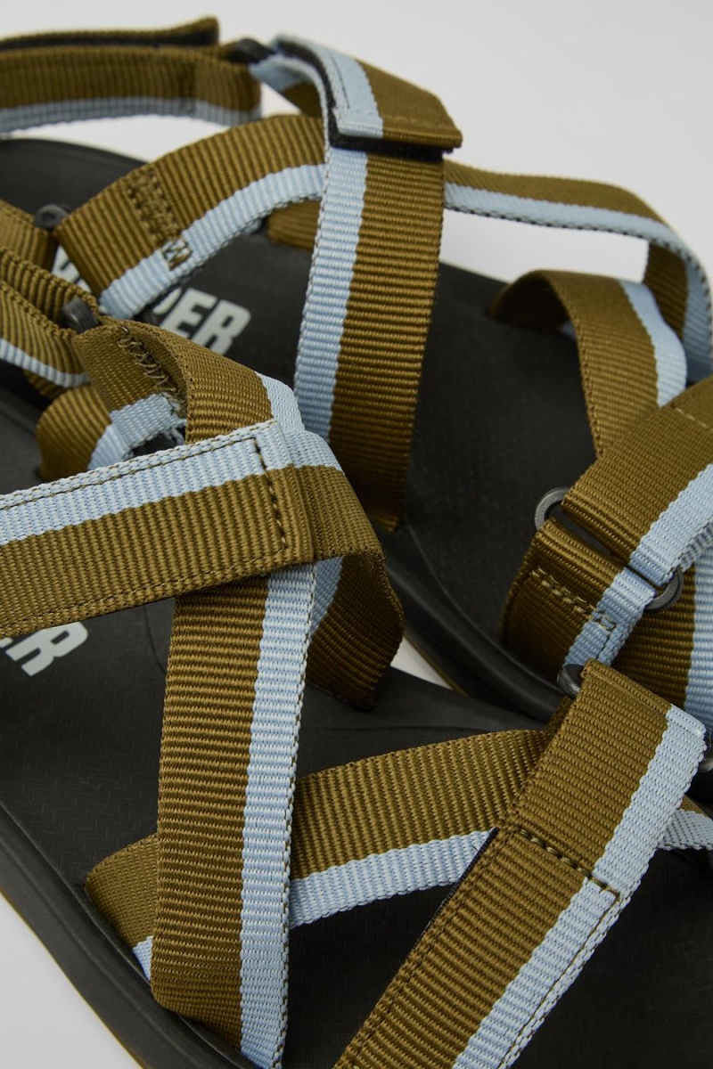 Sandalias Camper Match Recycled Pet Hombre Verde | ODUZK-2053