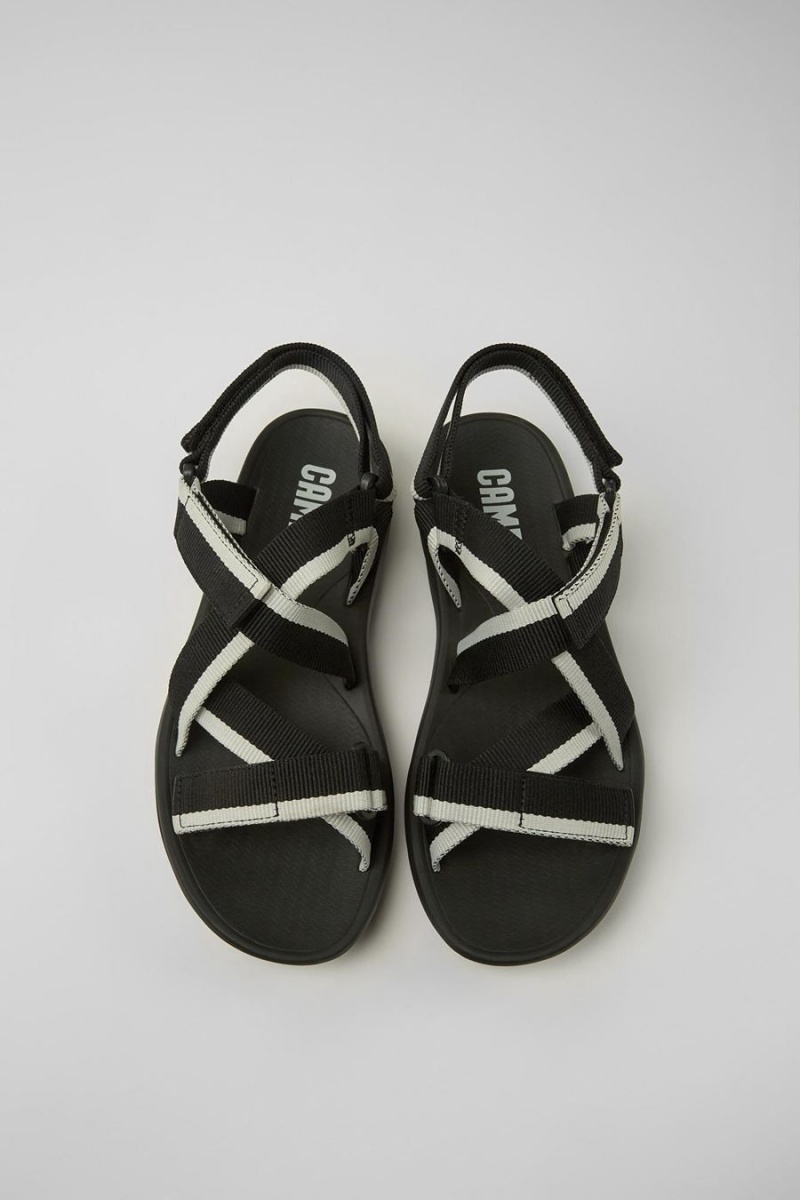 Sandalias Camper Match Recycled Pet Hombre Negras | KZTEI-7824