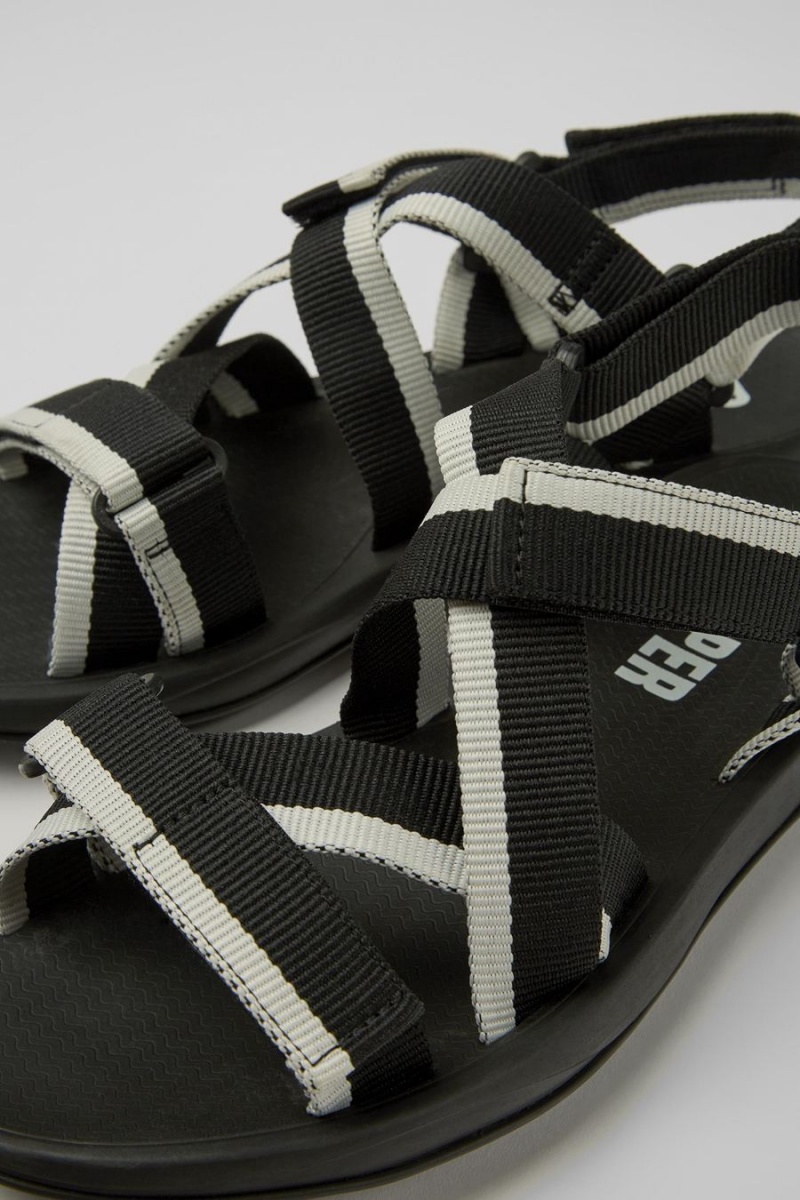 Sandalias Camper Match Recycled Pet Hombre Negras | KZTEI-7824