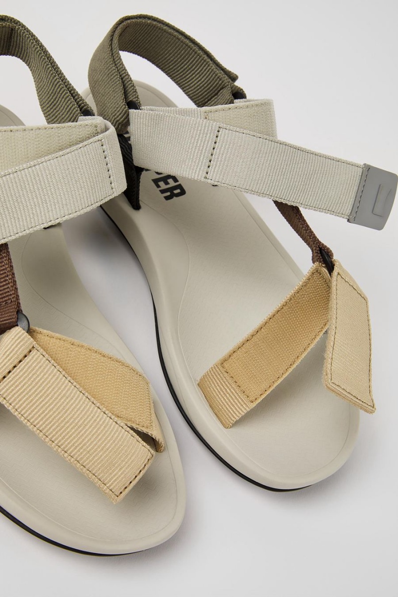 Sandalias Camper Match Textil Hombre Beige | WAUIM-2054