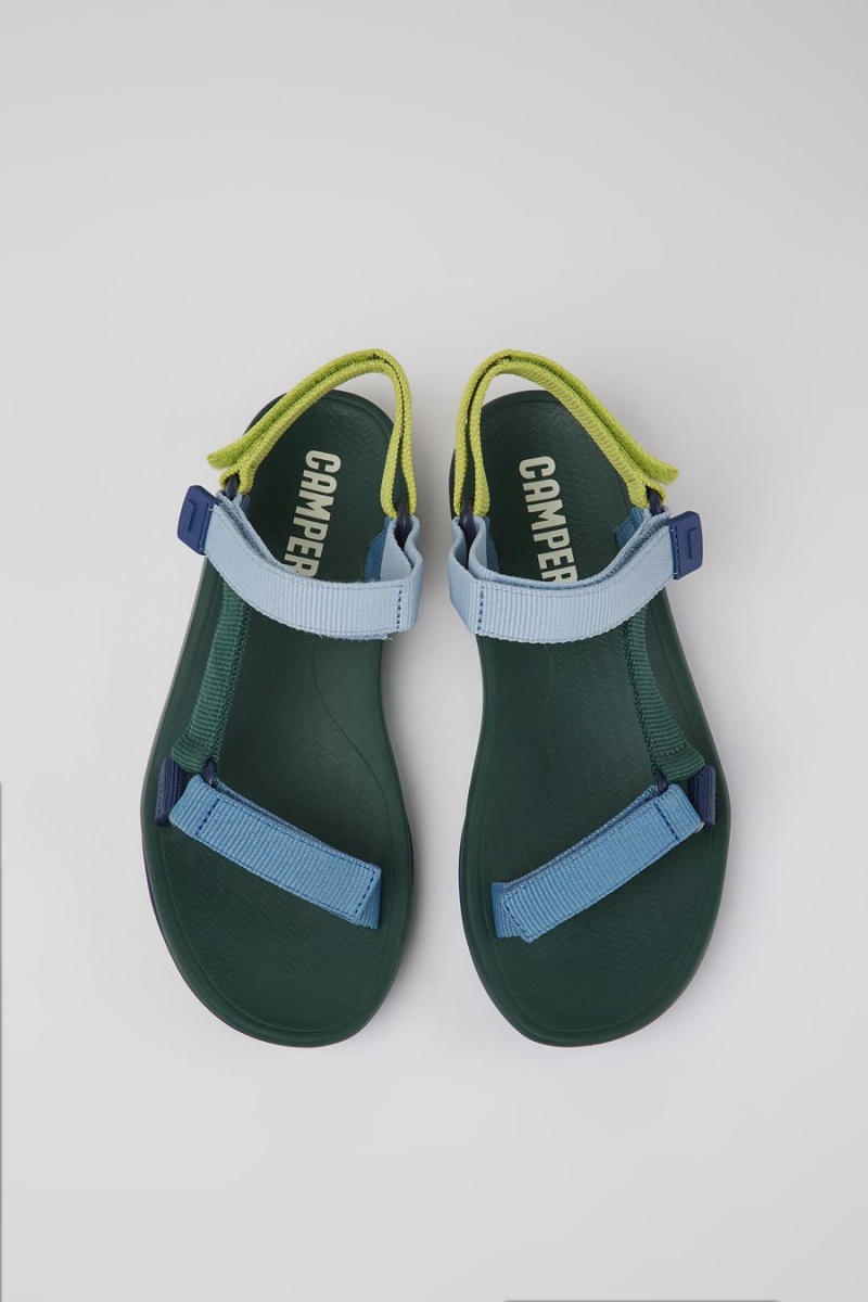 Sandalias Camper Match Textil Mujer Verde | WFHZU-5179