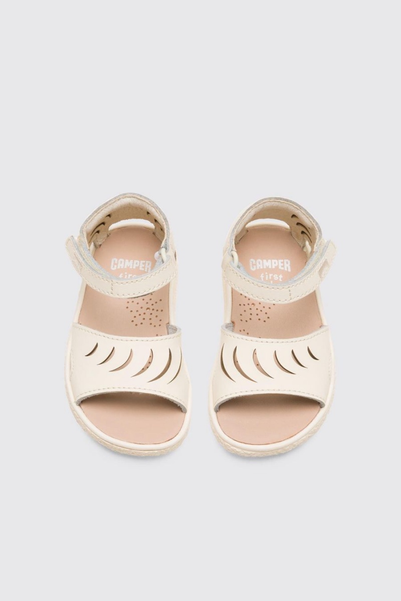 Sandalias Camper Miko Cream Niña Blancas | JLVBI-9845