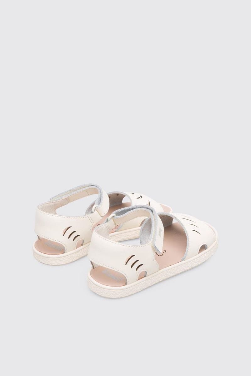Sandalias Camper Miko Cream Niña Blancas | JLVBI-9845