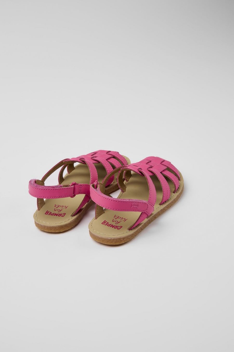 Sandalias Camper Miko Cuero Niña Rosas | WRLMD-6439